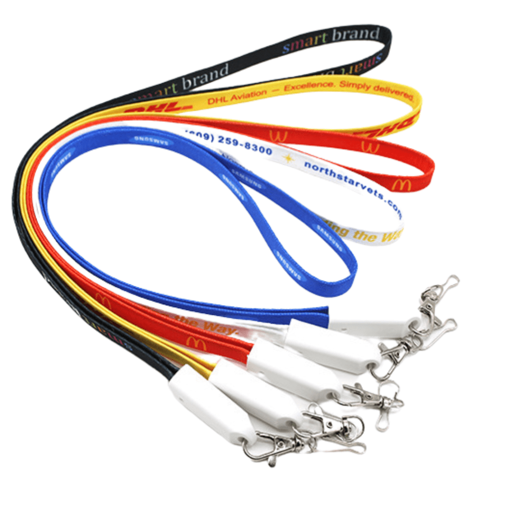 Colorful and durable lanyards for branding and everyday use with secure metal clasps.