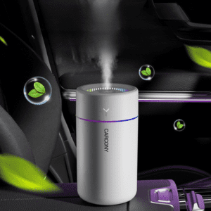 Sleek car air diffuser enhances vehicle ambiance with refreshing mist and natural scents.