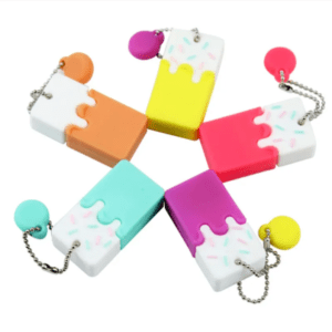 Colorful ice cream bar keychain flash drives add fun and functionality to your tech accessories.
