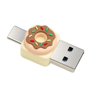 Whimsical donut-shaped USB flash drive, perfect corporate gift for tech-savvy individuals in Singapore.