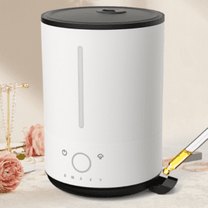 Modern essential oil diffuser with minimalist design, perfect for relaxation and aromatherapy.