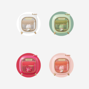Colorful miniature animal display cases featuring cute characters, perfect for gifts and decor.