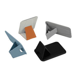 Sleek mobile phone stands in various colors, perfect for travel and versatile usage.