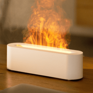 Sleek modern ambient light appliance with flame effect, perfect for cozy home decor.