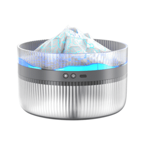 Sleek modern humidifier with mountain peak design for aromatherapy and stylish home decor.