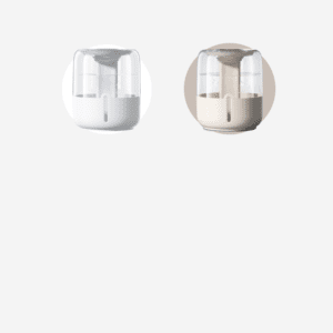 Sleek modern water filters in white and beige, combining style and functionality for contemporary living.