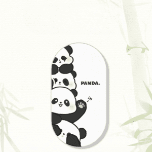 Playful cartoon pandas stacked with charm, perfect for gifts and whimsical decor.
