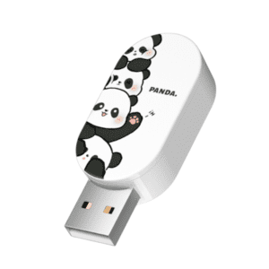 Cute panda USB flash drive with playful design, perfect for unique corporate gifts and storage.