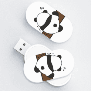 Adorable panda USB flash drive design perfect for unique gifts and charming tech accessories.