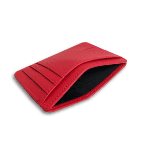 Sleek red wallet with card slots, perfect for stylish and practical gifting in Singapore.