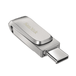 Sleek SanDisk USB flash drive with Type-C connector, ideal for modern data storage solutions.