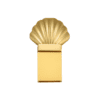 Elegant gold seashell wall hook for stylish home decor and functional accessories.