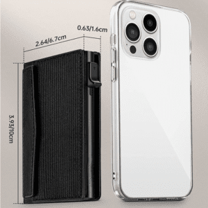Stylish smartphone case and minimalist cardholder set for modern mobile accessories.