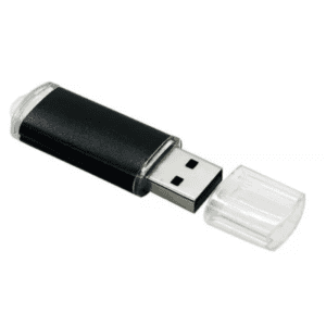 Sleek USB flash drive with protective cap for efficient data storage and transfer.