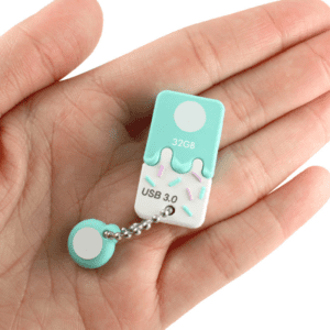 Whimsical 32GB ice cream USB flash drive, perfect tech gift for dessert lovers.
